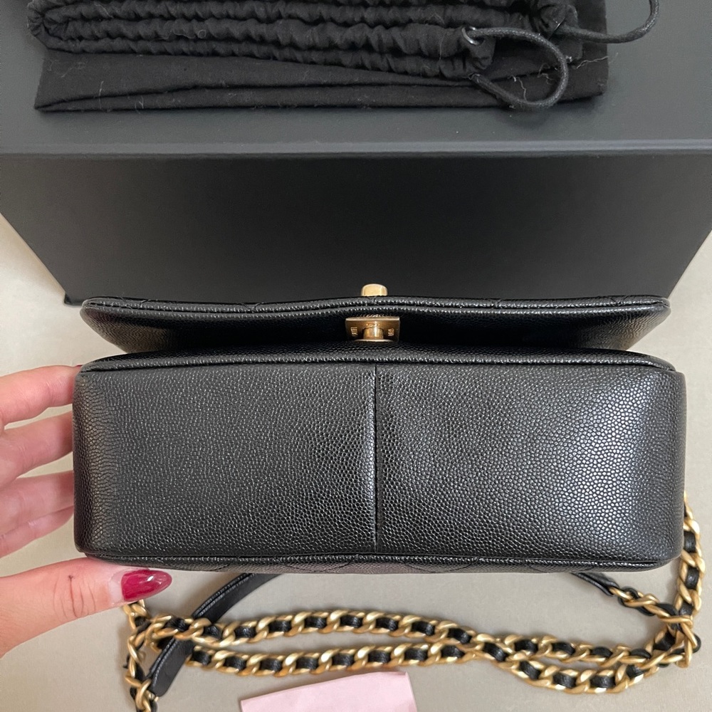 CHANEL SMALL FASHION THERAPY FLAP BAG IN BLACK CAVIAR WITH GHW - Picture 8 of 16